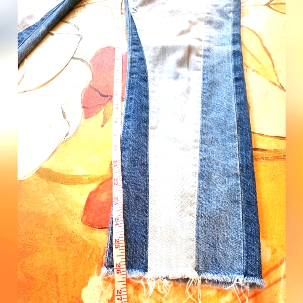 AG Multi Blues High Waist Skinny Light Dark Patchwork Aged Denim Jeans EUC 27 - Picture 11 of 16
